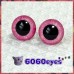 1 Pair Pink Wild Roses Hand Painted Safety Eyes